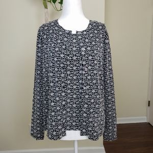 Black and White Matching Tank Top and Cardigan Set by Ninety